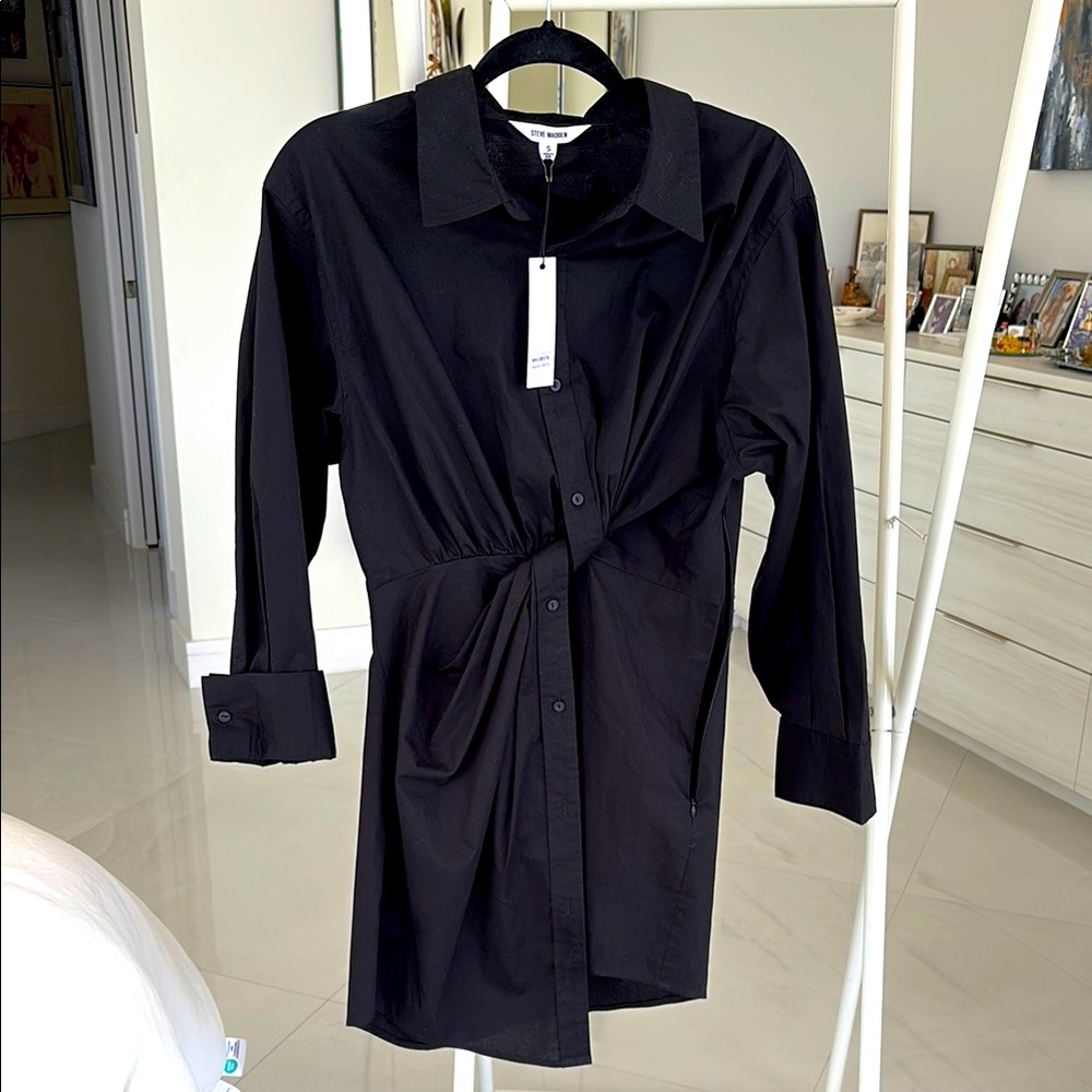 NWT STEVE MADDEN BLACK MINI SHIRTDRESS